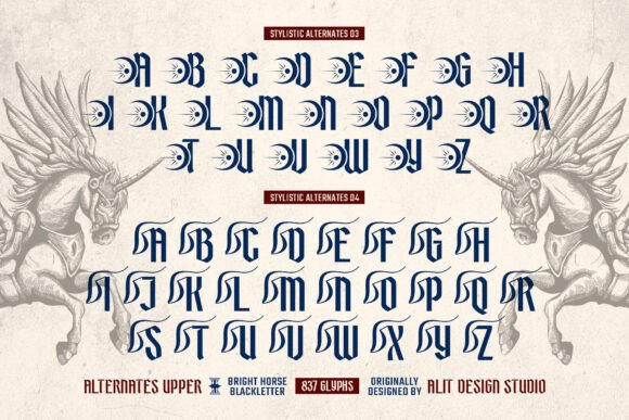 Bright Horse Font PNG with transparent background - Preview 6
