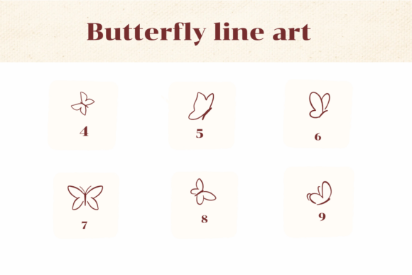 Butterfly Line Art Font - Preview 3