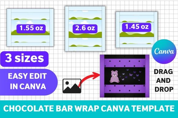 Chocolate Bar Wrap Canva Template