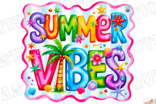 Colorful Summer Png Summer Vibes PNG Graphic by Artistic Revolution ...