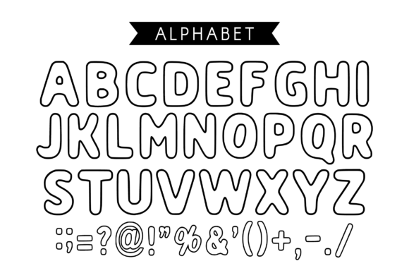 Cute Outline Font - Preview 2