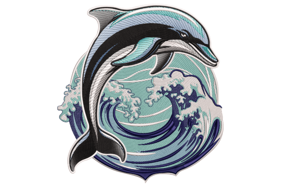 Dolphin with Ocean Waves