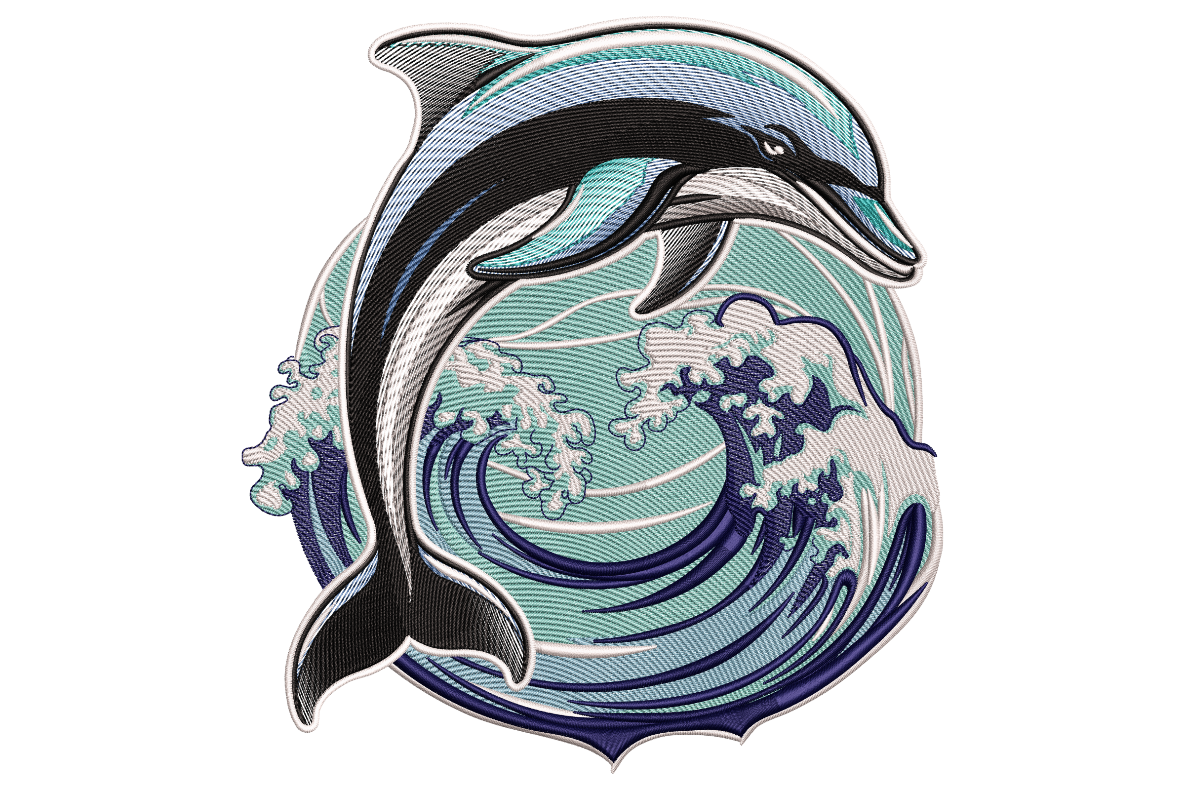 Dolphin with Ocean Waves