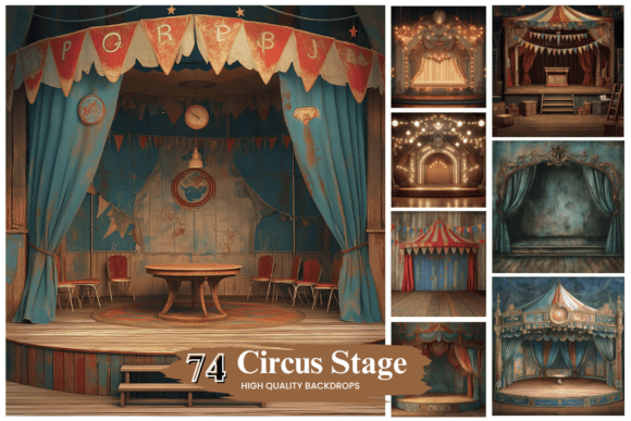 Preview of Fantasy Circus Stage Digital Backdrops digital backdrop