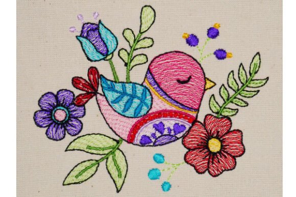 Floral Bouquet with Bird – Country Style