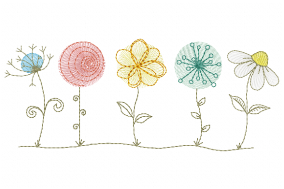 Flores Mixtas Embroidery Design