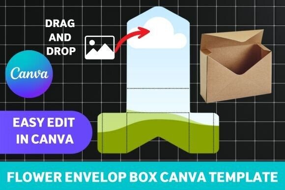 Flower Envelope Box Canva Template