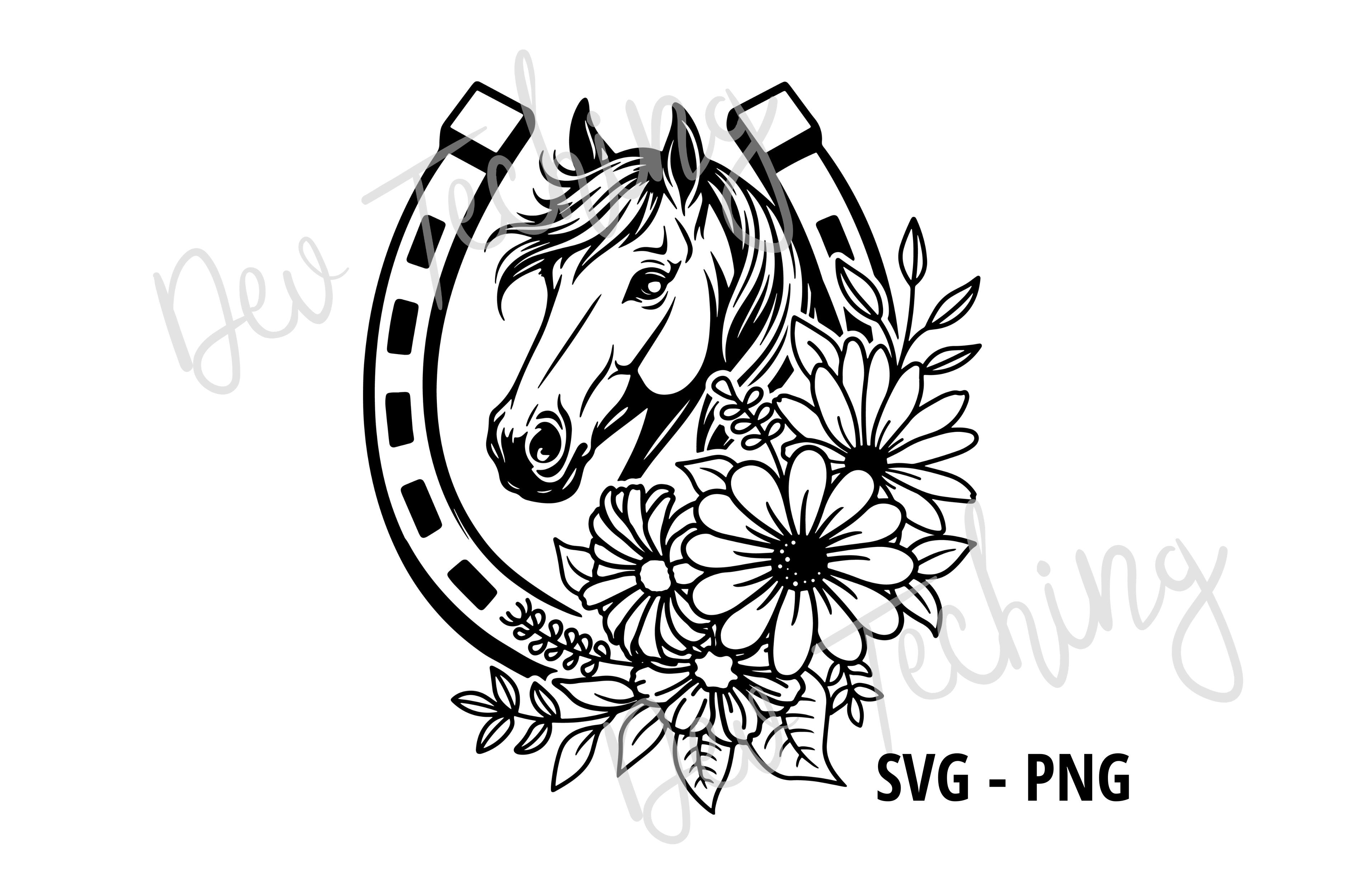 Flower Horseshoe Svg, Horse Svg