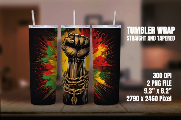 Juneteenth Tumbler Wrap Gráfico Envolturas de vaso Por Mockmenot