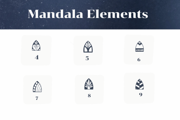 Mandala Elements Font PNG with transparent background - Preview 3