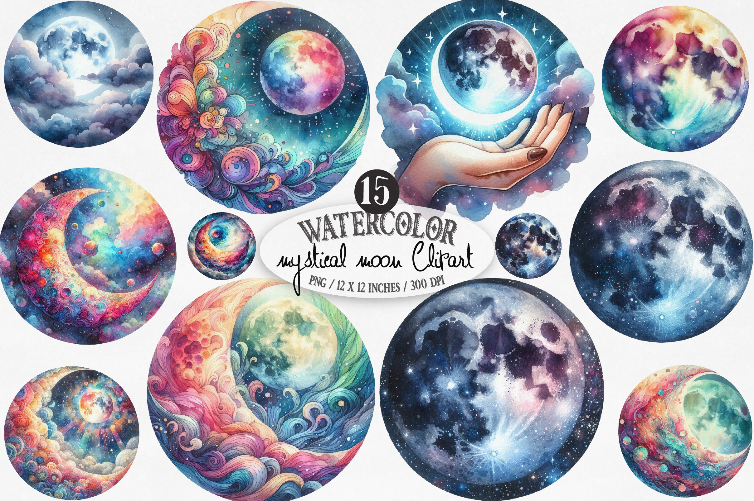 Mystical Moon Sublimation Clipart