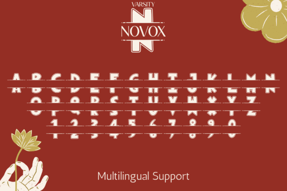Novox Varsity Monogram Font PNG with transparent background - Preview 3