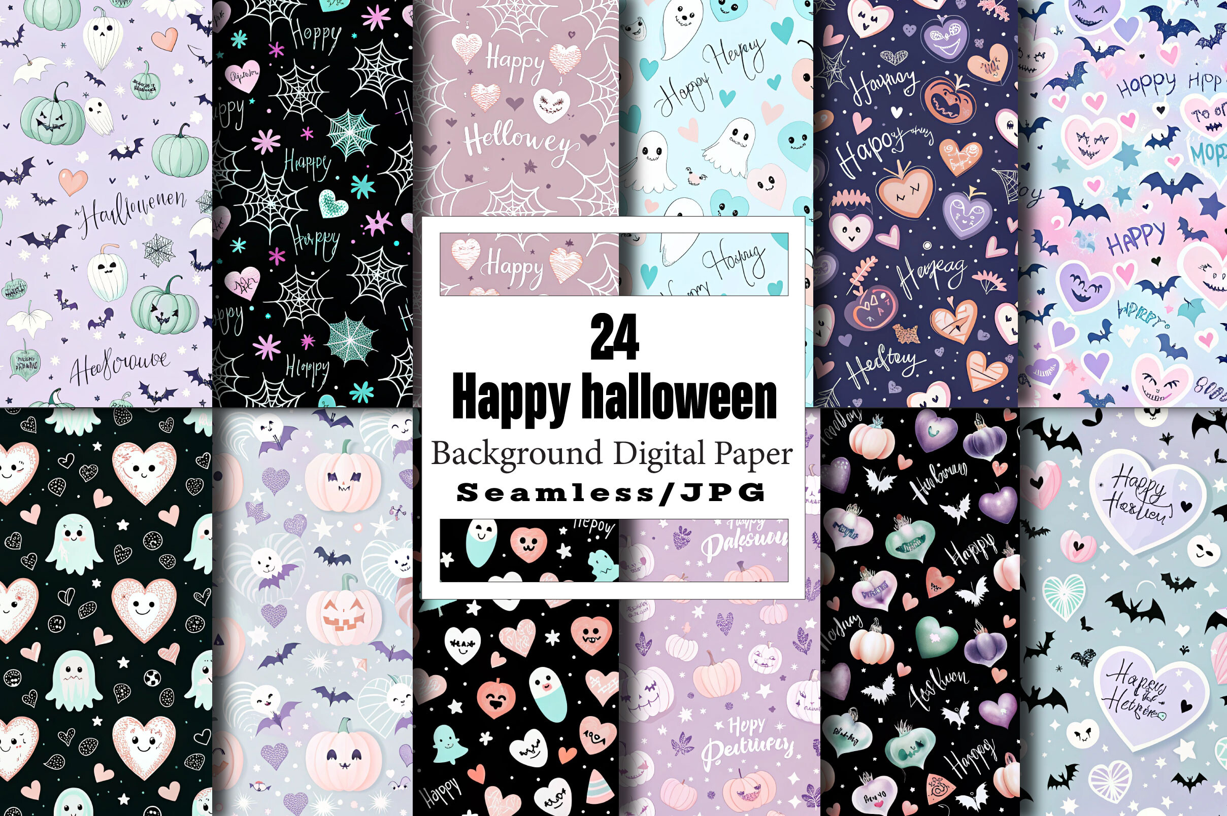 Seamless Happy Halloween Graphic by Vintage · Creative Fabrica