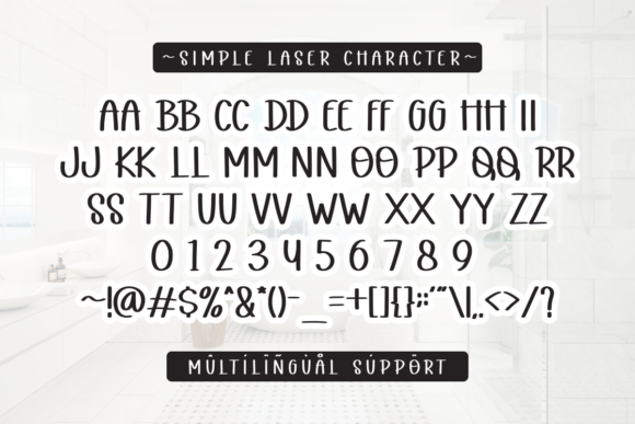 Simple Laser Font PNG with transparent background - Preview 1