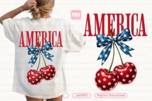 4th of July America Cherry Coquette Bow Graphic by Yvaine · Creative ...