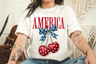 4th of July America Cherry Coquette Bow Graphic by Yvaine · Creative ...