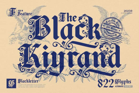 Preview specimen of Black Kiyrand blackletter font