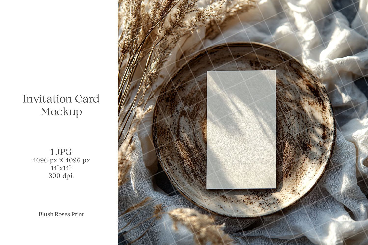 Boho 5x7 Invitation Card Mockup Wedding Graphic by Blush Roses ...