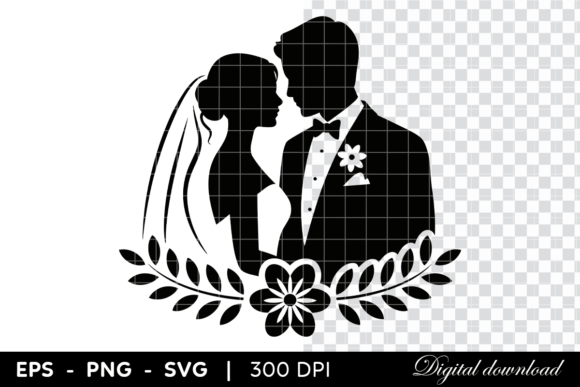 Bride and Groom Silhouette Wedding