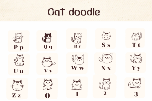 Cat Doodle Font - Preview 2
