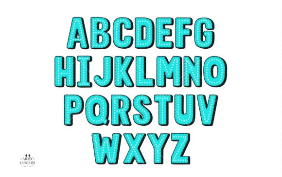 Dotted 3d Rainbow Font - Preview 2
