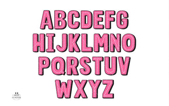 Dotted 3d Rainbow Font - Preview 4