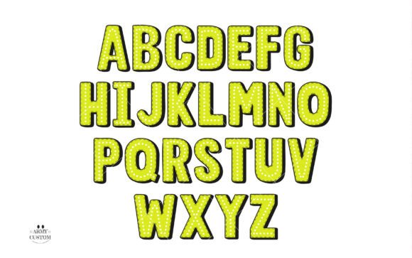 Dotted 3d Rainbow Font - Preview 6