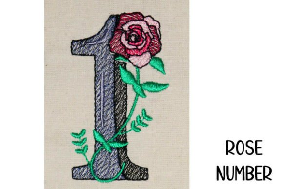 Floral Number 1 with Rose