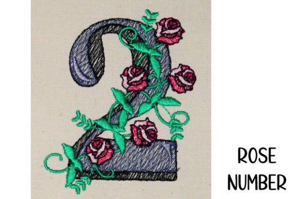 Floral Number 2 with Rose Vine