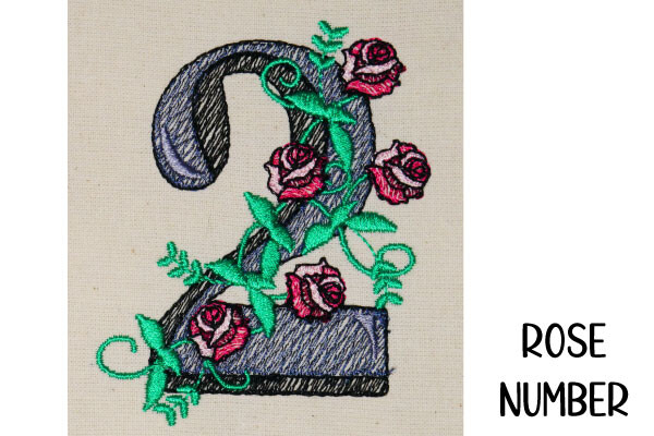 Floral Number 2 with Rose Vine