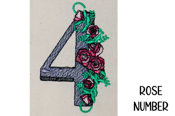 Floral Number 4 with Rose