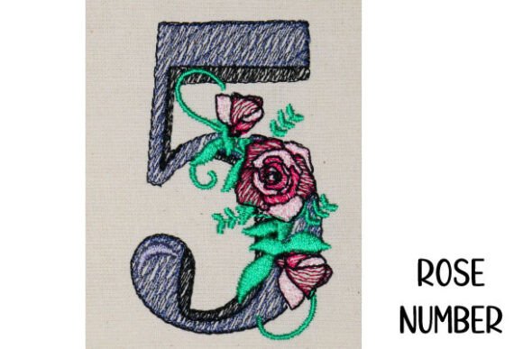 Floral Number 5 with Rose