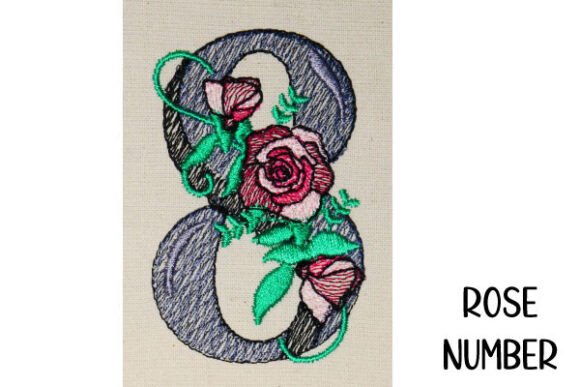 Floral Number 8 with Rose