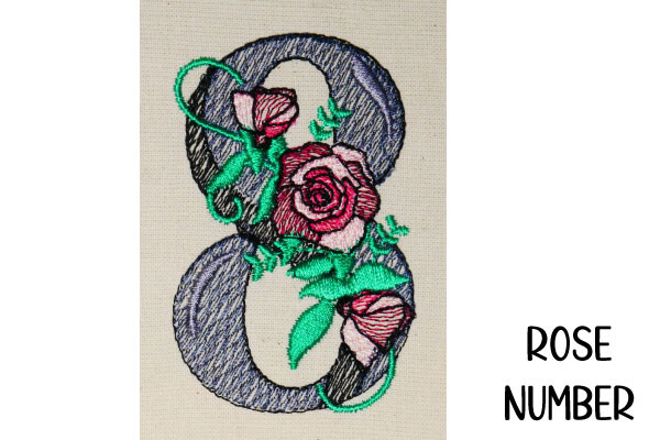 Floral Number 8 with Rose