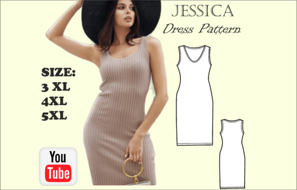 Jessica Dress Plus Size 3XL 4XL 5XL