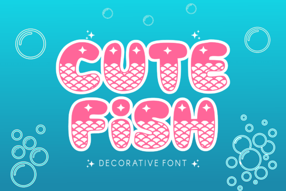 Mermaid Bubble Font PNG with transparent background - Preview 1