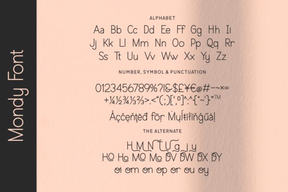 Mondy Font PNG with transparent background - Preview 1
