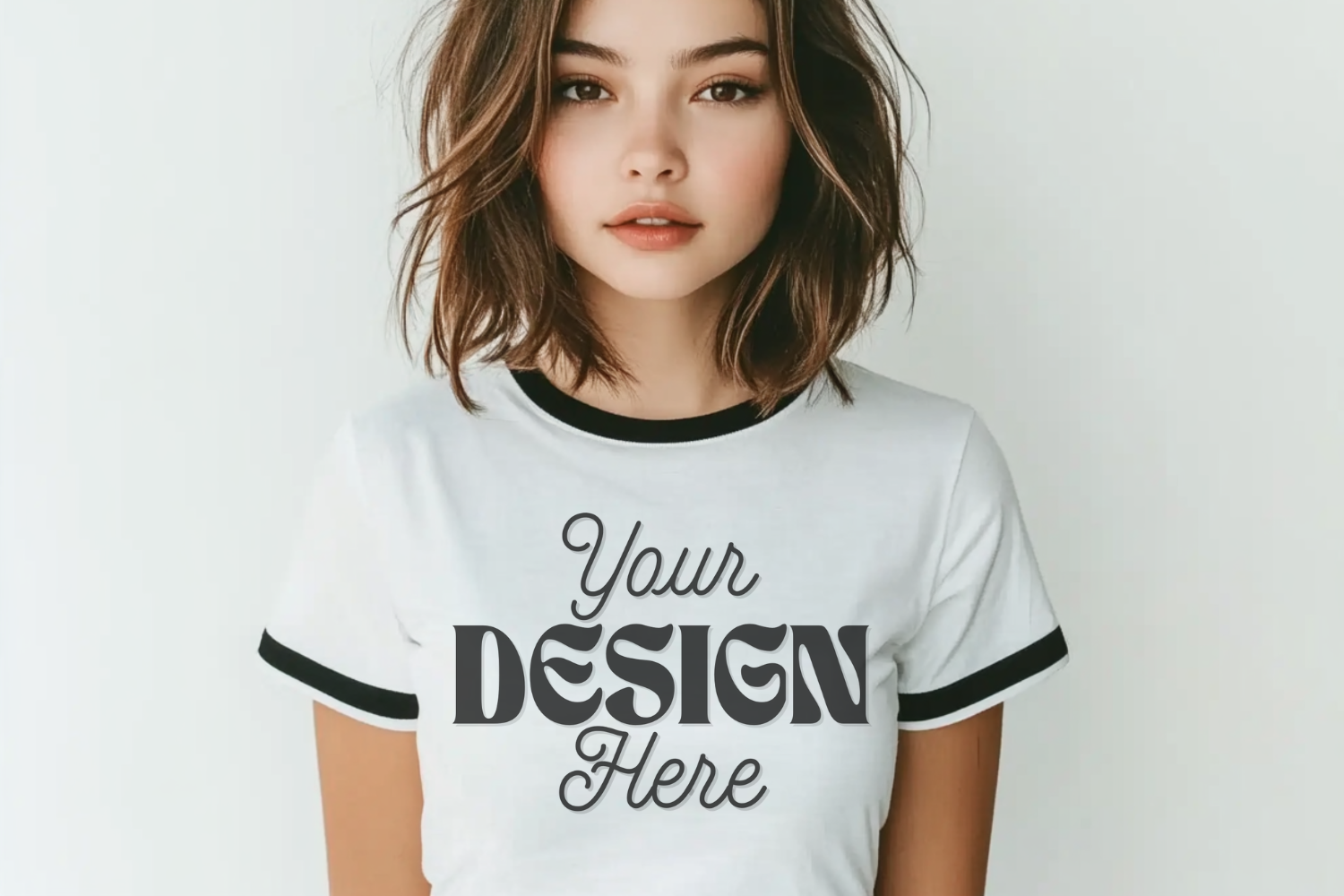 Next Level 3604 Ringer White Tee Mockup Graphic by POD Mockup SHop ...