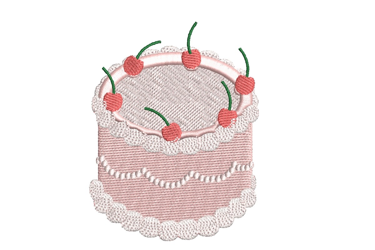 Pink Celebration Cake with Cherries