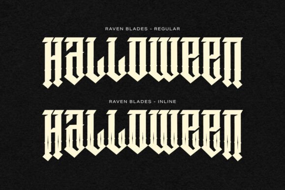 Raven Blades Font PNG with transparent background - Preview 2