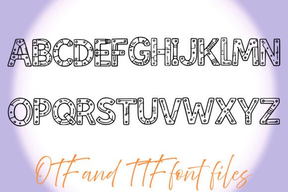 Robot Parts Font PNG with transparent background - Preview 1
