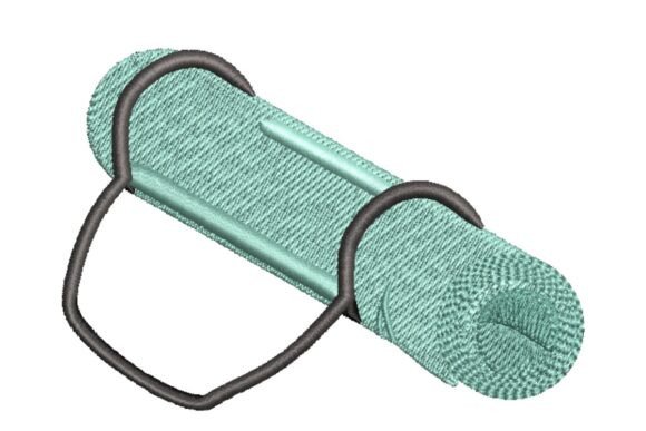 Rolled Yoga Mat with Carrying Strap Embroidery Design