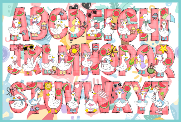 Silly Goose Summer Font PNG with transparent background - Preview 1