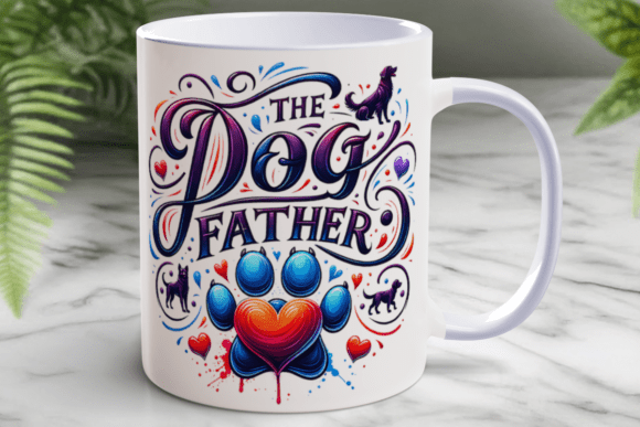 The Dog Father Mug Sublimation Design Graphics