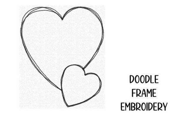 Two Hearts Doodle Frame