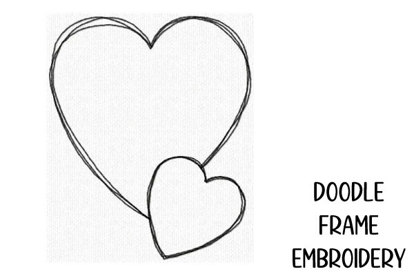 Two Hearts Doodle Frame