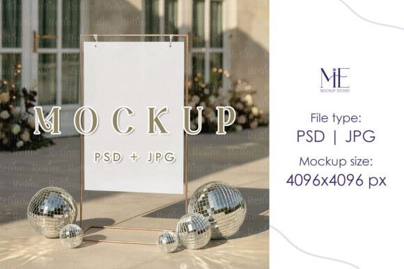 Welcome Sign Mockup, Seating Chart PSD