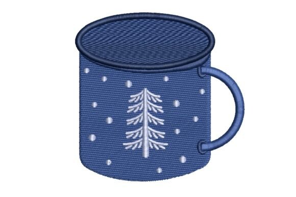Winter Camping Mug Embroidery Design