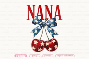 4th of July NANA PNG Cherry Coquette Bow Graphic by Yvaine · Creative ...