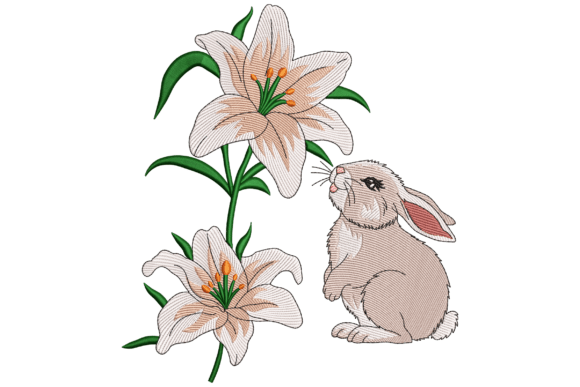 Bunny with Lilies